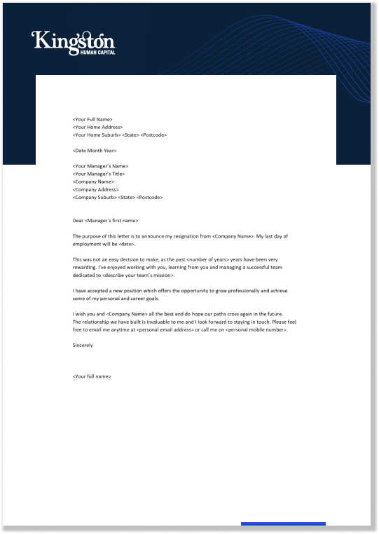 Resignation Announcement Template